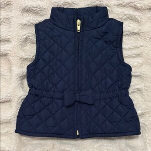 Old Navy Blue Quilted Vest with Gold Zipper